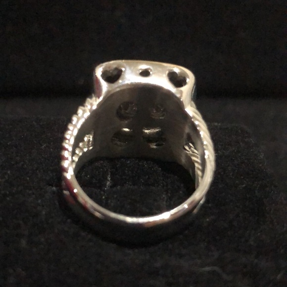 Emma Skye DSMK Gold tone Stainless Silver pave ring size 10 - Picture 6 of 11